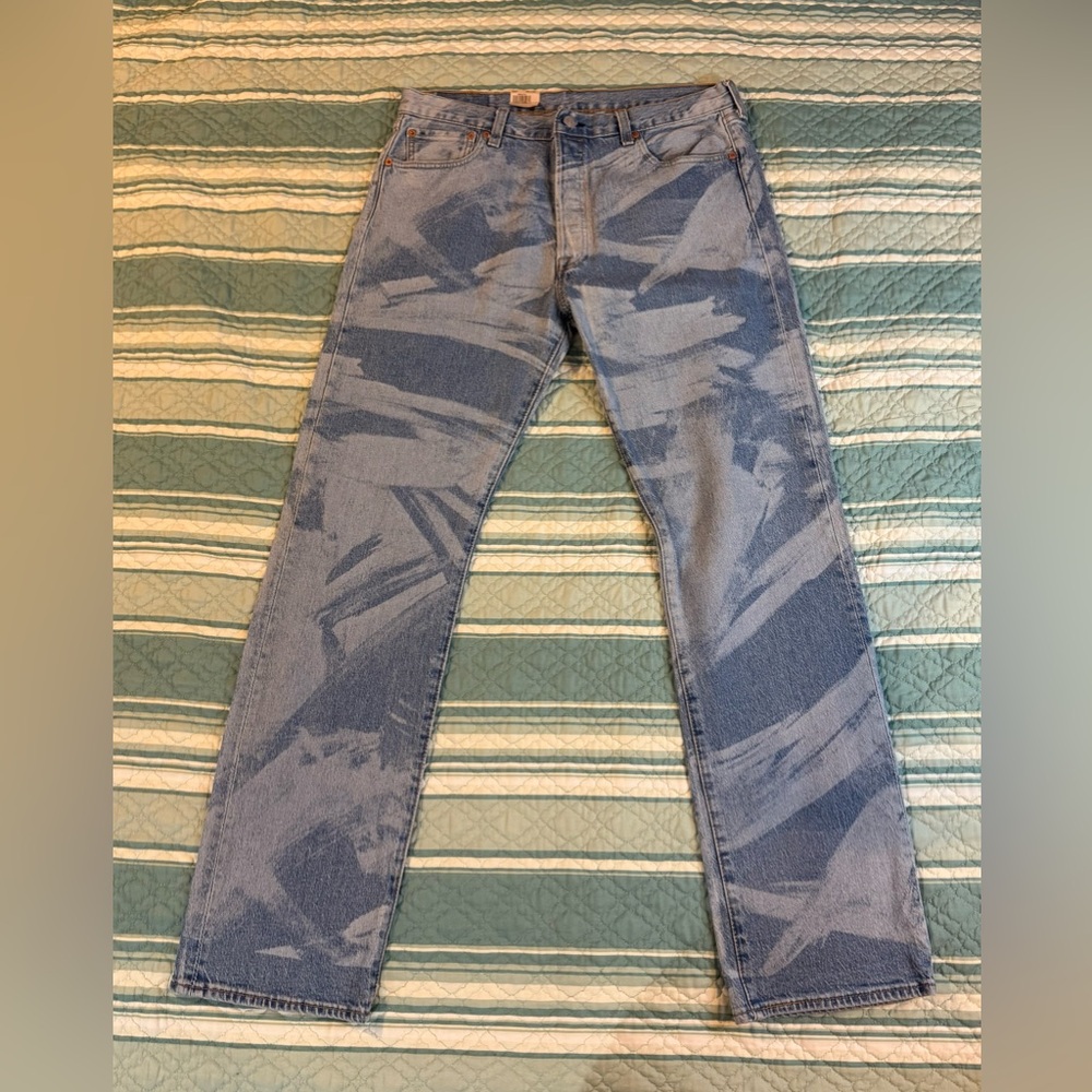 Levis 501 Original Fit Straight Leg Button Fly Denim Jeans 36x34